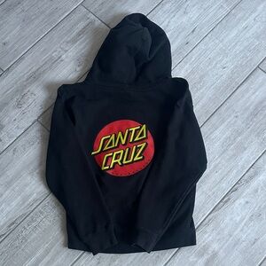 Santa Cruz Skateboards Kids Hoodie with Red and Yellow Logo